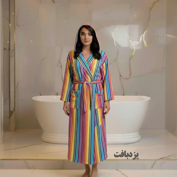 حوله تن پوش نخی یزدی رنگین کمانی