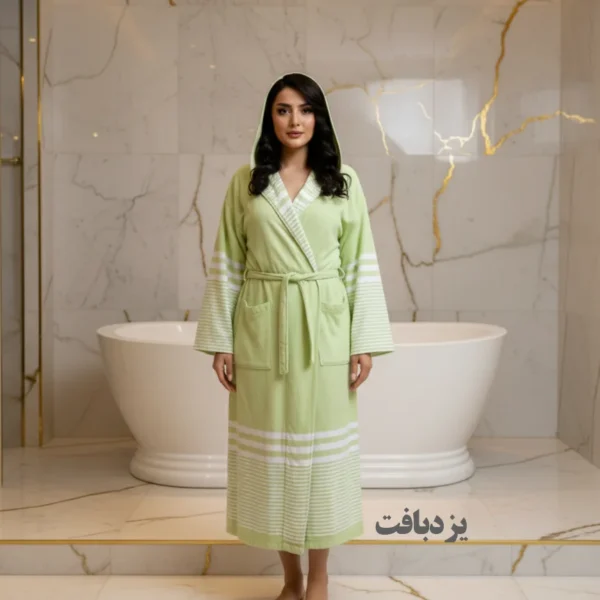 حوله تن پوش نخی یزدی رنگ فسفری