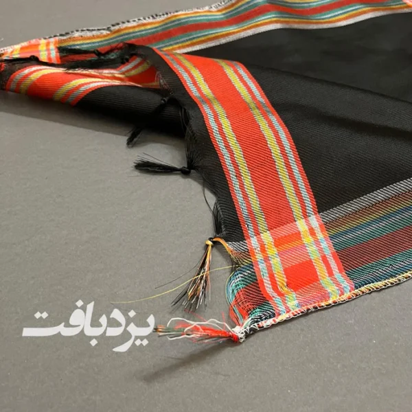 دستمال یزدی ابریشمی مشکی ساده سایز بزرگ